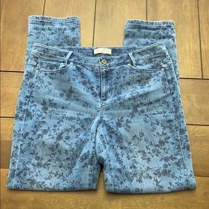 J Jill denim Floral Patterned Jeans Size 12